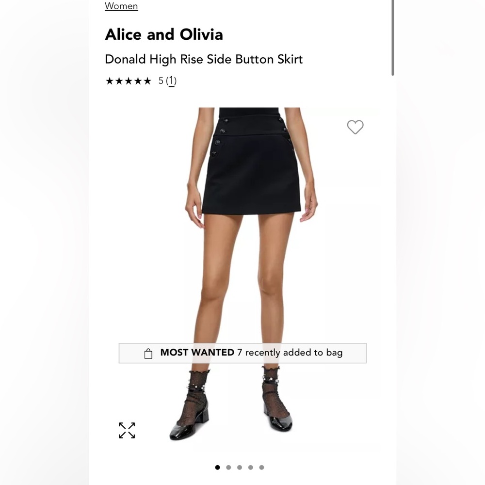 Alice + Olivia Black High Waisted Skirt size 10 NWT